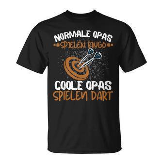 Cool Grandpa Play Dart Darts Rentner Dart Slogan T-Shirt - Seseable