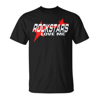 Cool Rockstars Love Me Rock Music Lovers Quote Bold Band T-Shirt - Monsterry AU