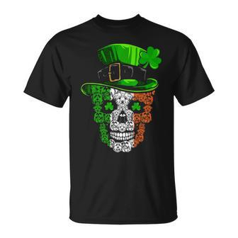 Cool St Patricks Day Maltese Dog Skull Shamrock T-Shirt | Mazezy DE