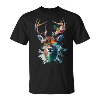 Cool Stag With Sunglasses T-Shirt - Seseable