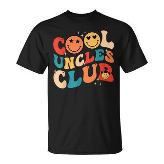 Cool Uncles Club Hippie Face Groovy Father's Day Best Uncle T-Shirt - Seseable