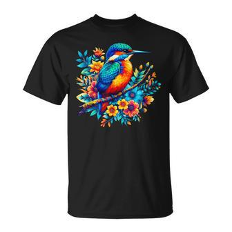 Coole Eisvogel Geist Tier Illustration Tie Dye Kunst T-Shirt - Seseable