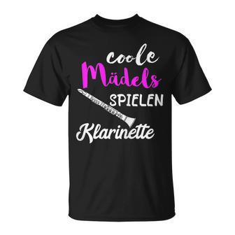 Coole Mädels Spielen Klarinette Klarinettist Musikschule T-Shirt - Seseable