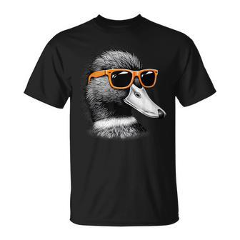 Coole Stockente Mit Sonnenbrille Grafikkunst T-Shirt - Seseable