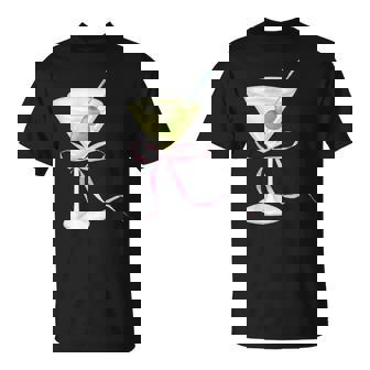 Coquette Bow With Martini Coquette Aesthetic T-Shirt - Seseable