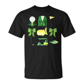 Coquette Bow Masters Golf Tournament Graphic Golfing Golfer T-Shirt | Mazezy