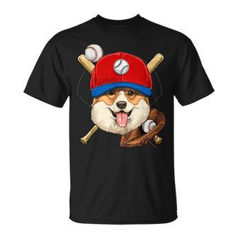 Corgi Baseball Dog Lovers Baseball Player T-Shirt - Monsterry UK