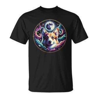 Corgi In Space Under The Moon T-Shirt - Monsterry UK