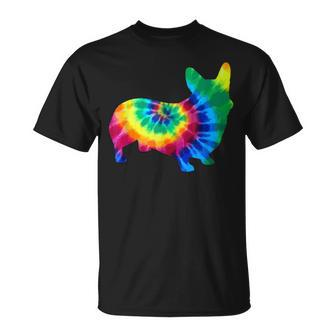 Corgi Tie Dye Vintage Hippie Dog Corgi Mom Dad T-Shirt - Thegiftio UK