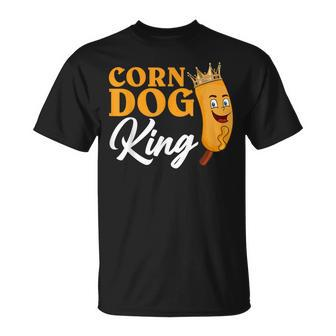 Corndog King Crown Batter Fried Hotdog Ketchup Mustard Mayo T-Shirt - Monsterry UK