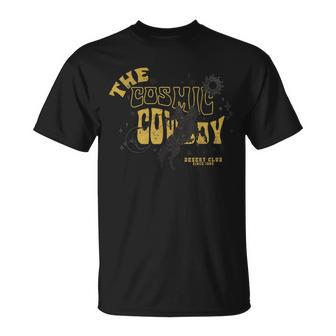 The Cosmic Cowboy Celestial Western Graphic Vintage Retro T-Shirt - Monsterry UK