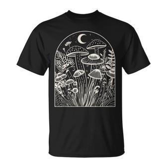 Cottagecore Aesthetic Mushroom Forest Moon Cute Mushrooms T-Shirt - Thegiftio UK