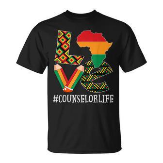 Counselor Love Map African American Black History Month T-Shirt - Seseable