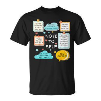 Counselor Note To Self Mental Health School Psychologist T-Shirt - Monsterry UK
