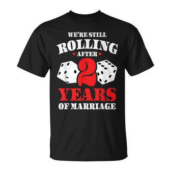 Couples Married 2 Years 2Nd Wedding Anniversary T-Shirt - Monsterry UK