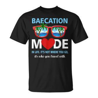Couples Trip Matching Summer Vacation Baecation Mode-Vibes T-Shirt - Monsterry
