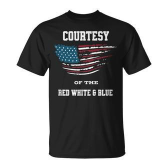Courtesy Of The Red White And Blue T-Shirt - Seseable