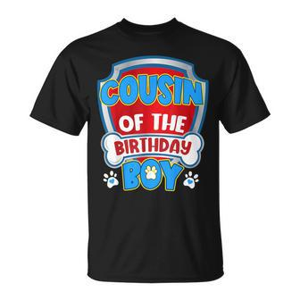 Cousin Of The Birthday Boy Dog Paw Family Matching T-Shirt - Seseable