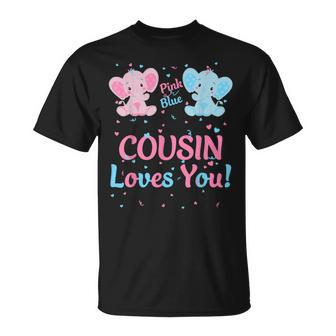 Cousin Gender Reveal Elephant Pink Or Blue Matching Family T-Shirt - Monsterry DE