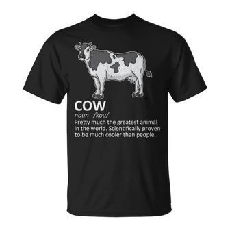 Cow Definition Milk Dairy Cattle Farmer T-Shirt | Mazezy