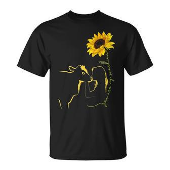 Cow Girl Sunflower You Are My Sunshine Farm Girl T-Shirt | Mazezy