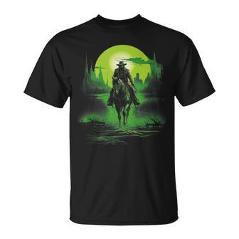 Cowboy Horseback Riding Saloon Gunfight Sheriff T-Shirt - Monsterry CA