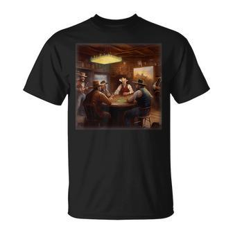 Cowboys Playing Poker In An Old West Saloon T-Shirt - Monsterry UK