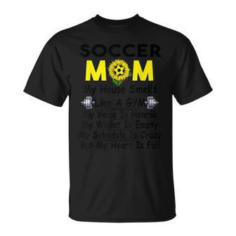 Crazy Soccer Mom Heart Is Full Mix Sunflower T-Shirt - Monsterry DE
