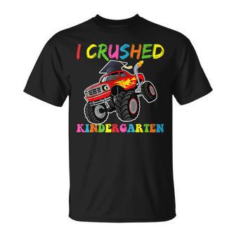 I Crushed Kindergarten Monster Truck Graduation Boys T-Shirt - Monsterry