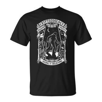 Cryptozoology Society Bigfoot Mothman Cryptid Loch Ness T-Shirt - Seseable