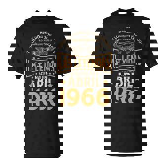 Cumpleaños Hombre Regalos Las Leyendas Abril 1966 Manga Larga Camiseta unisex - Regaloses
