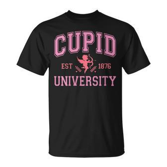 Cupid University Valentine's Day Pink Varsity Girls T-Shirt - Monsterry