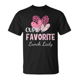 Cupid’S Favorite Lunch Lady Three Hearts Valentine's Day T-Shirt - Thegiftio UK