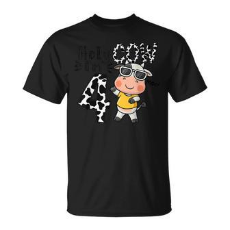 Cute 4Th Cow Farm Animals Bday Holy Cow I'm 4 Birthday Boy T-Shirt - Monsterry CA