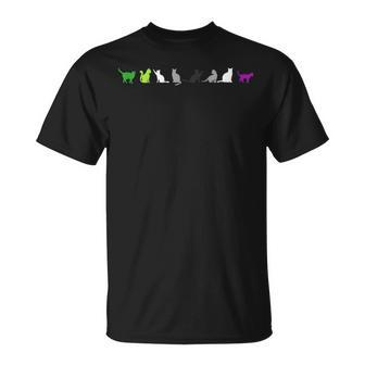 Cute Aroace Pride Cat Lgbtq Aro Ace Boho Aromantic Asexual T-Shirt - Monsterry