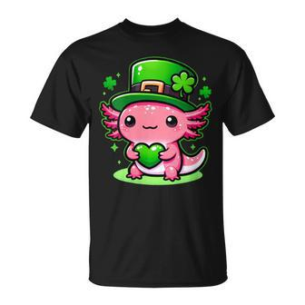 Cute Axolotl Kawaii St Patrick's Day Boys Girls Axolotl T-Shirt | Mazezy CA