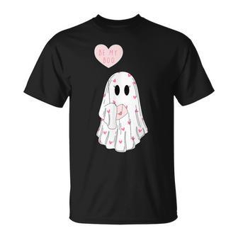 Cute Be My Boo Valentines Ghost With Balloon Girls T-Shirt - Monsterry