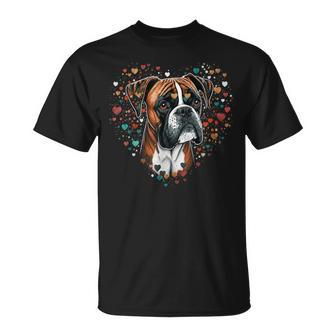 Cute Boxer Dog On Boxer Dog Lover T-Shirt - Monsterry DE