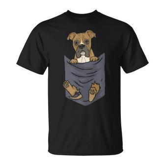 Cute Boxer In Your Pocket Dog Lover T-Shirt | Mazezy