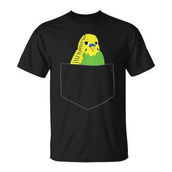 Cute Budgie In Pocket Budgie Bird In Bag S T-Shirt - Seseable