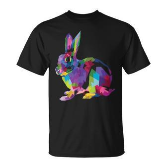 Cute Bunny Colorful Artistic Rabbit Lovers Cute Owners T-Shirt | Mazezy