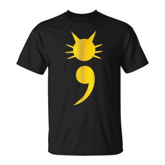 Cute Cat Semicolon T May Mental Health Awareness Month T-Shirt - Monsterry