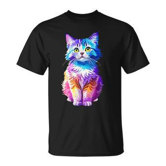 Cute Colorful Cat T-Shirt - Monsterry DE