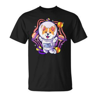 Cute Corgi In Space Corgi Dog Astronaut Theme T-Shirt - Monsterry
