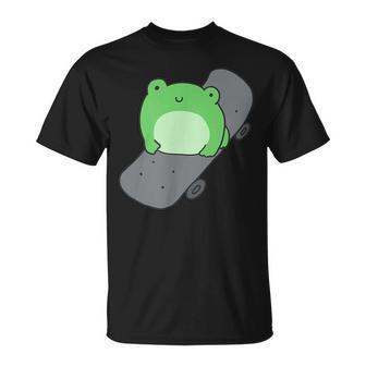 Cute Frog And Skateboard Kawaii Aesthetic Frog T-Shirt - Monsterry CA