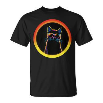 Cute And Cat Wearing Eclipse Glasses T-Shirt - Monsterry UK