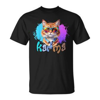 Cute Cat Lover Heart Shape Karma T-Shirt - Monsterry