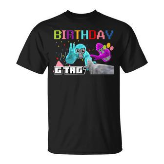 Cute Gorilla Game Birthday Decorations Monke Tag Vr Gamer T-Shirt - Monsterry