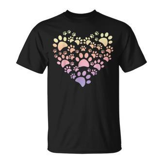 Cute Heart Paws For Cat Owners T-Shirt - Thegiftio UK