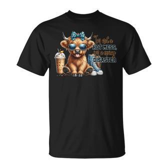 Cute Highland Cow I'm Not A Hot Mess Im A Spicy Disaster T-Shirt - Monsterry AU